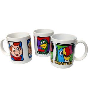 Lot of 3 Vintage 1990s Kellogg Coffee Ceramic Mugs